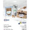 AVE22804 - Glossy White Oval Labels1&frac12;" x 2&frac12;", Waterproof, 1 1/2" Width x 2 1/2" Length, Permanent Adhesive, Oval, Inkjet, Laser, Glossy White, White, Paper, 18 / Sheet, 18 Total Sheets, 180 Total Label(s)