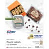 AVE22808 - Kraft Brown Round Labels2&frac12;" Diameter, Waterproof, x 2 1/2" Diameter, Permanent Adhesive, Round, Inkjet, Laser, Matte Kraft Brown, Matte, Paper, 9 / Sheet, 9 Total Sheets, 225 Total Label(s)