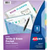AVE16177 - Write & Erase Pocket Dividers, 8 x Divider(s), 8 Write-on Tab(s), 8, 8 Tab(s)/Set, 9.3" Divider Width x 11.25" Divider Length, 3 Hole Punched, Multicolor Plastic Divider, Multicolor Plastic Tab(s)