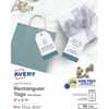 AVE22802 - Printable Tags with String, 2" x 3.5" , 96 White Tags (22802), 3.50" Length x 2" Width, Rectangular, String Fastener, Card Stock, Matte White, 96 / Pack