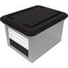 AVT55802 - Clear Base File Tote with Lid and Label, External Dimensions: 18" Width x 14.1" Depth x 10.8" Height, Media Size Supported: Letter, Legal, Snap-tight Closure, Plastic, Clear, Black, For File, 1 Each