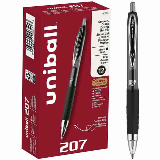 Uni-Ball Signo 207 - Penne gel retrattili, punta grassetta (1,0 mm), 6 Uni-Ball Signo 207 - Penne gel retrattili, punta grassetta (1,0 mm), 6