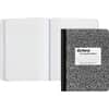 TOP63795 - Wide-Ruled Composition Book, 100 Sheets, Sewn, Wide Ruled Front Ruling, Ruled Red Margin, 9 3/4" x 7 1/2" Sheet Size, 0.25" Height x 7.5" Width x 9.8" Length, White Paper, Black Marble, White Cover