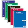 TOP65021 - One-subject Wirebound Notebook, 70 Sheets, Wire Bound, 10 1/2" x 8" Sheet Size, 0.25" Height x 8" Width x 10.5" Length, Assorted Paper, Red Card Stock, Black, Blue, Green, Purple Cover, Perforated