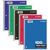 TOP65031 - Wide Rule 1-subject Spiral Notebook, 100 Sheets, Wire Bound, 10 1/2" x 8" Sheet Size, 0.25" Height x 8" Width x 10.5" Length, Assorted Paper, Black Card Stock, Red, Blue, Green, Purple Cover