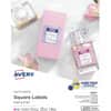 AVE22805 - Matte White Square Labels1&frac12;" x 1&frac12;", Waterproof, 1 1/2" Width x 1 1/2" Length, Permanent Adhesive, Square, Inkjet, Laser, Matte White, Matte, Paper, 24 / Sheet, 24 Total Sheets, 600 Total Label(s)