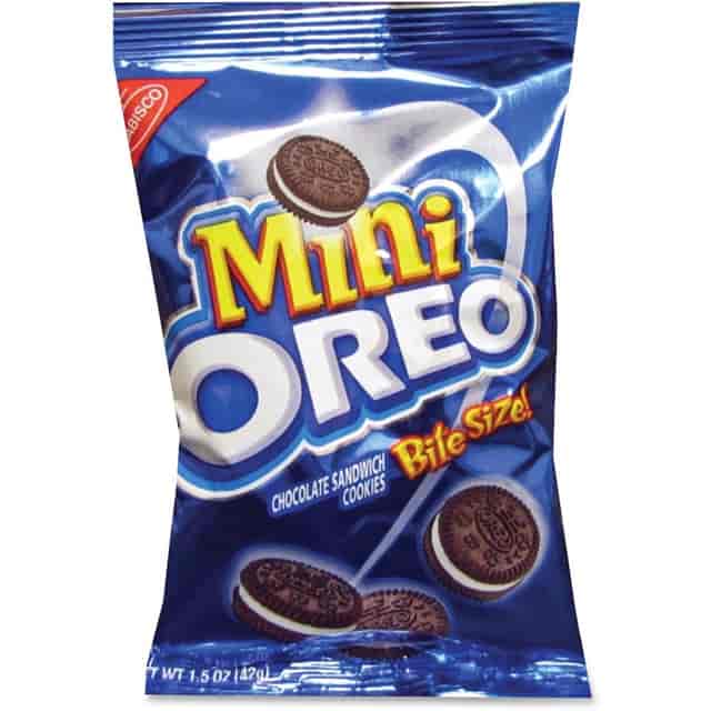Oreo Mini Chocolate Sandwich Cookies - Vanilla, Chocolate - Packet - 1 Serving Pack - 1.75 oz - 60 / Carton Oreo Mini Chocolate Sandwich Cookies - Vanilla, Chocolate - Packet - 1 Serving Pack - 1.75 oz - 60 / Carton