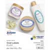 AVE22820 - Oval Labels, 2" x 3-1/3" , Glossy White, 80ct (22820), x 2" Width x 3 19/64" Length, Permanent Adhesive, Oval, Inkjet, Laser, Glossy, White, Paper, 8 / Sheet, 10 Total Sheets, 80 Total Label(s)