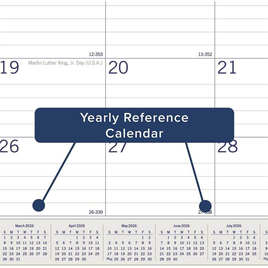 DuraGlobe Monthly Desk Pad Calendar by Blueline® REDC177227