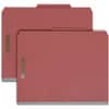 SMD14099 - 2/5 Tab Cut Letter Recycled Classification Folder, 8 1/2" x 11", 3" Expansion, 2 x 2K Fastener(s), Top Tab Location, Right of Center Tab Position, 3 Divider(s), 25 pt., Pressboard, Red