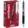 UBC61255 - 207 Gel Pen, 0.5 mm Micro Pen Point, Refillable, Retractable, Black Ink, Pigment-based, 1 Dozen