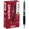UBC61256 - 207 Gel Pen, 0.5 mm Micro Pen Point, Refillable, Retractable, Blue Ink, Pigment-based, 1 Dozen