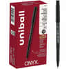 UBC60040 - Onyx Rollerball Pens, 0.5 mm Pen Point, Black Ink, Dye-based, Matte Black Barrel, Metal Tip, 12 / Dozen