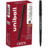 UBC60143 - Onyx Rollerball Pens, 0.7 mm Pen Point, Black Ink, Dye-based, Matte Black Barrel, Metal Tip, 1 Dozen
