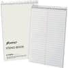 TOP25472 - Kraft Cover Steno Book, 70 Sheets, Wire Bound, 0.34" Ruled, Gregg Ruled Margin, 15 lb Basis Weight, 6" x 9" Sheet Size, White Paper, Kraft Cover, Chipboard Backing, Sturdy Cover, 1 Each