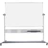 BVCQR5507 - Magnetic Dry Erase 2-sided Easel, 72" (6 ft) Width x 48" (4 ft) Height, White Lacquered Steel Surface, Silver Aluminum Frame, Rectangle, Portable, Magnetic