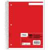 MEA05682 - 5-subject Spiral Notebook, 180 Sheets, Wire Bound, College Ruled Front Ruling, 7 1/2" x 10 1/2" Sheet Size, White Paper, Blue, Green, Red Cover, Divider, Compact, Subject, 1 Each