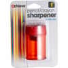 OIC30240 - Double Barrel Pencil/Crayon Sharpener, 2 Hole(s), 2.1" Height x 1.4" Width x 1.4" Depth, Translucent Red, 1 Each