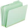 PFX17167 - 1/3 Tab Cut Letter Top Tab File Folder, 8 1/2" x 11", 1" Expansion, Top Tab Location, Assorted Tab Position, 25 pt., Light Green, Heavyweight, Rigid, Durable, Expandable Gusset, Reinforced