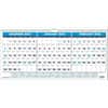 HOD3648 - 3-month Horizontal Wall Calendar, Julian Dates, Monthly, 14 Month, December 2026 to January 2028, 12" x 23 1/2" Sheet Size, 1.63" x 1.38" Block, Wire Bound, Multi, 12" Height x 23.5" Width, 1 Each