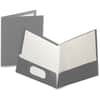 OXF51705 - Showfolio Letter Pocket Folder, 8 1/2" x 11", 100 Sheets Capacity, 2 Internal Pocket, Gray, Die-cut, High Gloss, Laminated, CD Holder, Soil Resistant, Moisture Resistant, 25 / Box