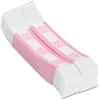 PQP400250 - Currency Straps, 1.25" Width, Total $250 in $1 Denomination, Self-sealing, Self-adhesive, Durable, 20 lb Basis Weight, Kraft, White, Pink, 1000 / Pack