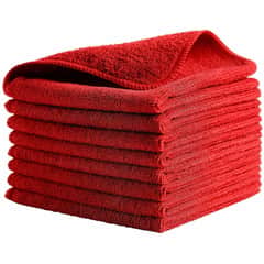 RCP1820581 - Microfiber Cleaning Cloths, For Commercial, 16" Length x 16" Width, Recommended For: Germs Remover, Microbe Remover, Bleach-safe, Washable, Durable, Chemical Resistant, Reusable, Red, 24 / Bag