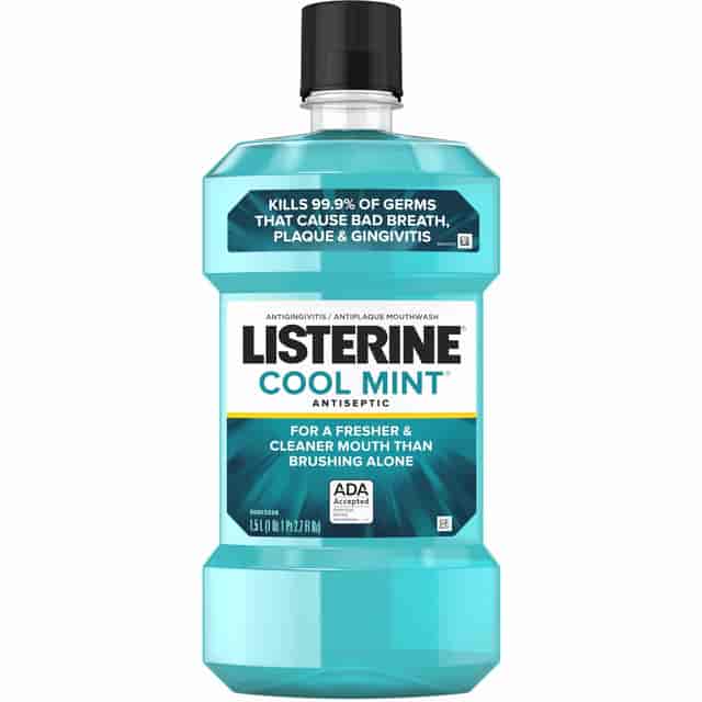 LISTERINE Cool Mint Antiseptic Mouthwash - For Plaque, Bad Breath, Gingivitis - Mint - 1.59 quart - 1 Each LISTERINE Cool Mint Antiseptic Mouthwash - For Plaque, Bad Breath, Gingivitis - Mint - 1.59 quart - 1 Each