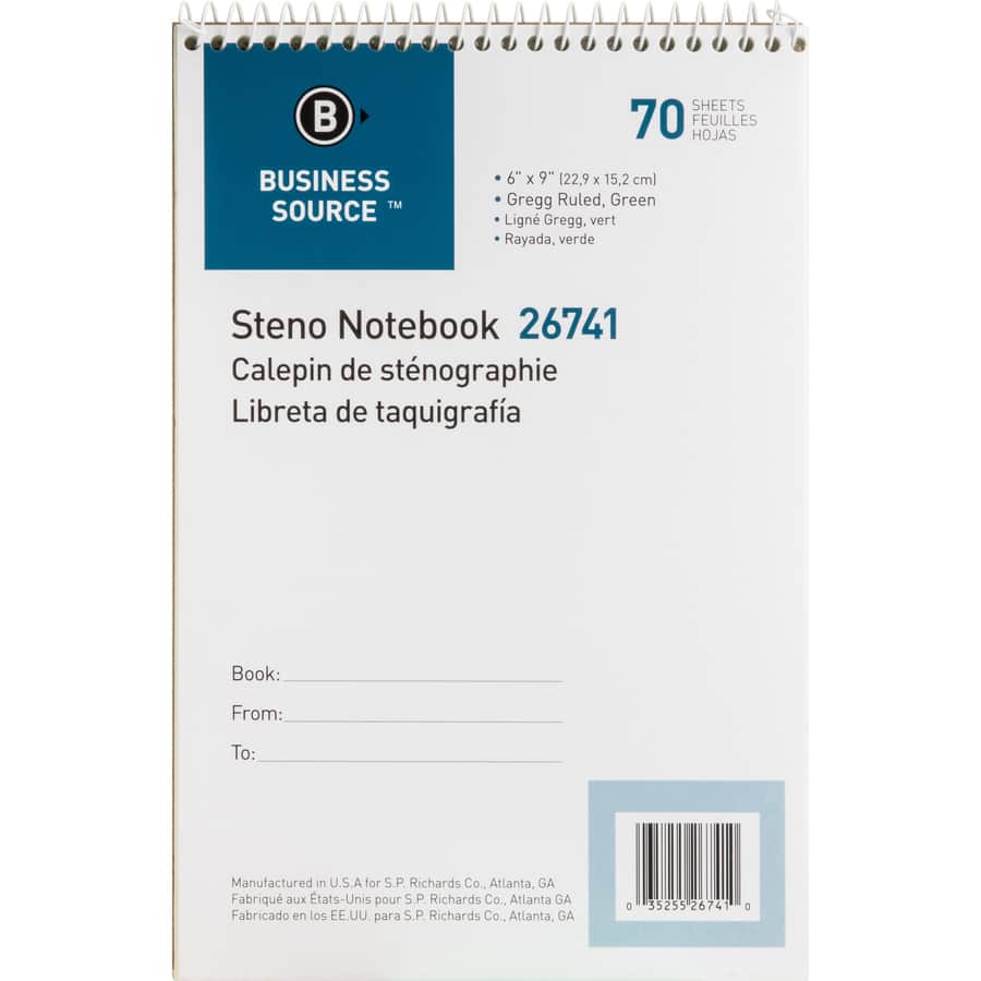 ブック1 27.5 Steno Notebook by Business Source BSN26741PK
