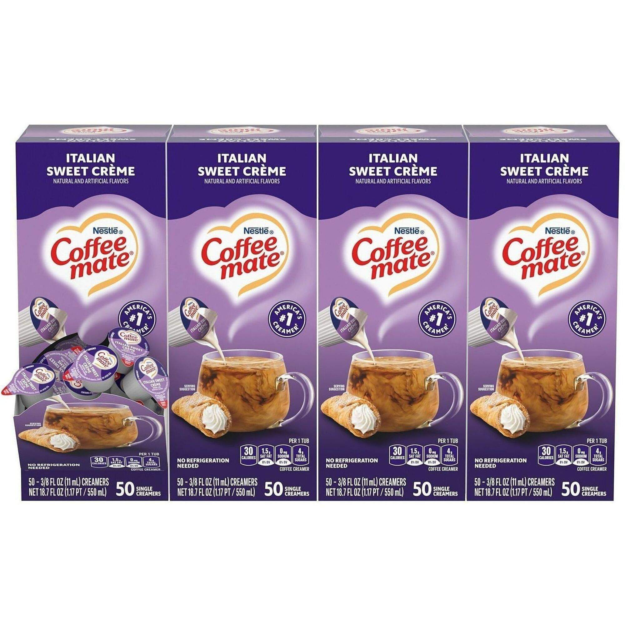 Italian Sweet Creme Nondairy Liquid Creamer Singles by Coffee mate