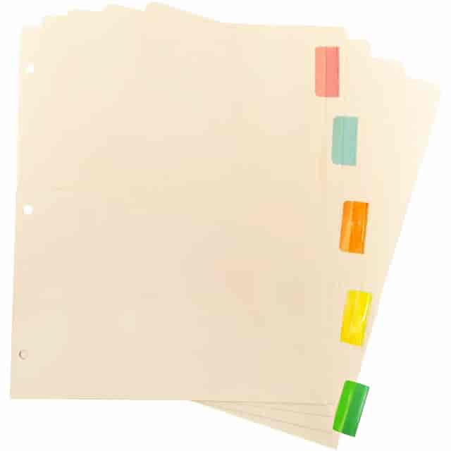 Business Source Color Tab Pocket Binder Dividers - Blank Tab(s) - 5 Tab(s)/Set - 9 Business Source Color Tab Pocket Binder Dividers - Blank Tab(s) - 5 Tab(s)/Set - 9