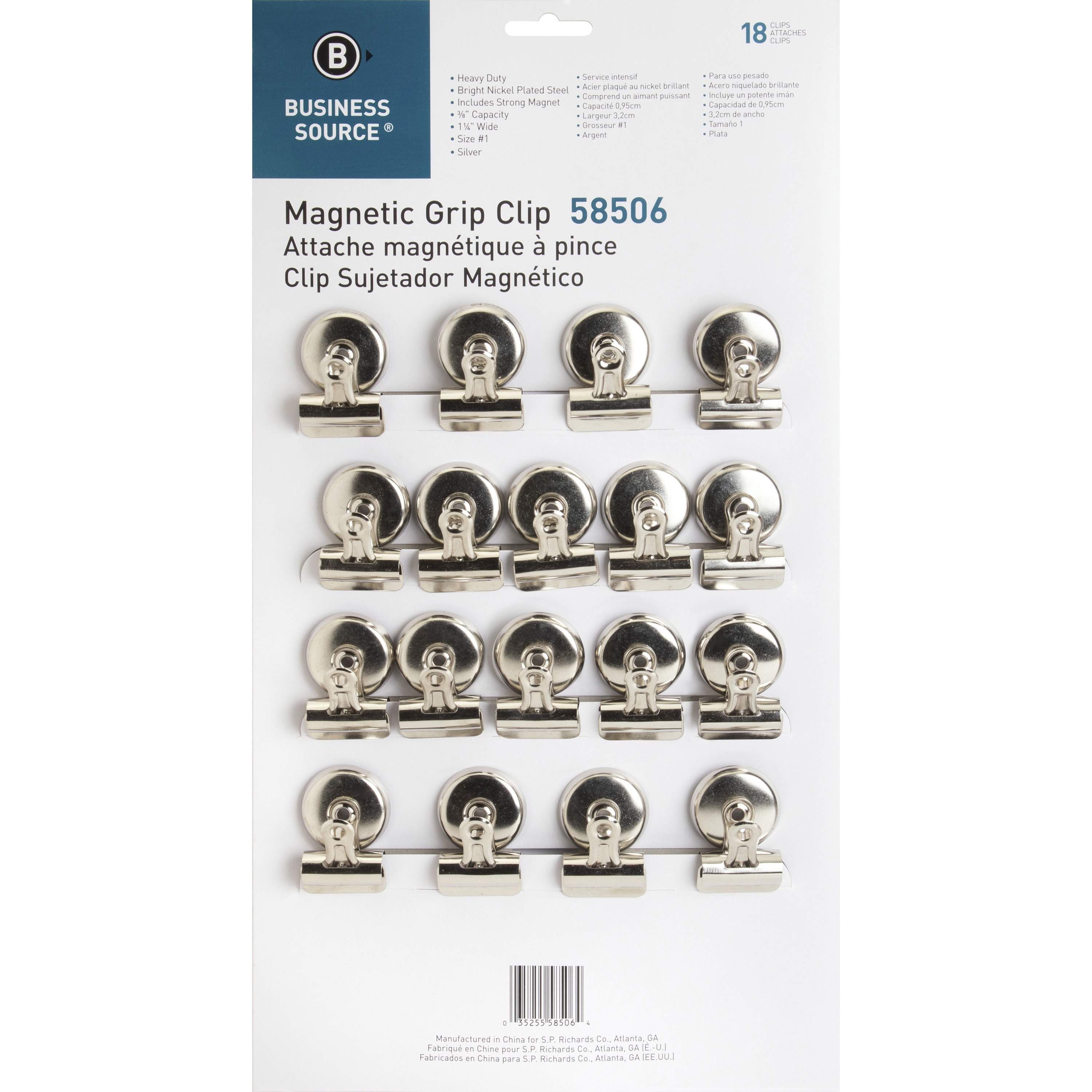 Magnetic Grip Clips Pack by Business Source BSN58506