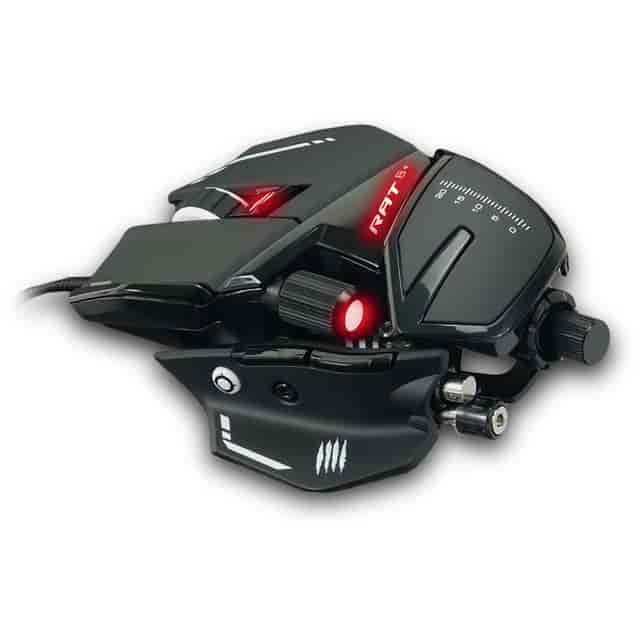 Mad Catz The Authentic R.A.T. 6+ Optical Gaming Mouse - PixArt PMW3360 - Cable - Black - 1 Pack - USB 2.0 - 12000 dpi - 11 Button(s)
