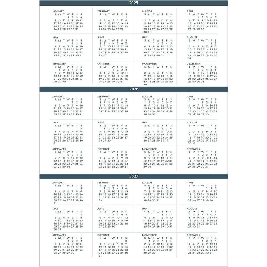 Monthly Calendar Planner 2 Year Black Hard Cover 8-1/2 x 11 Inches