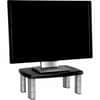 MMMMS80B - Premium Adjustable Monitor Stand, Up to 21" Screen Support, 80 lb Load Capacity, CRT, LCD Display Type Supported, 5.80" Height x 12" Width, Freestanding, Polystyrene, Black, Silver