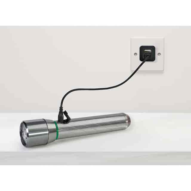 Energizer Vision HD Rechargeable LED Flashlight - LED - 1000 lm Lumen - Battery Rechargeable - Battery, USB - Aluminum Alloy - Drop Resistant, Impact Resistant - Aluminum