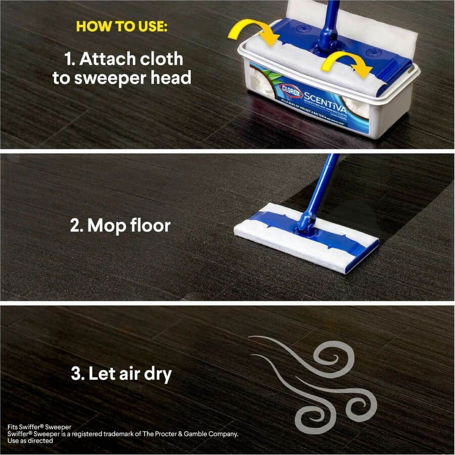 Scentiva Disinfecting Wet Mopping Cloth Refills - Coconut & Water