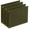 UNV14142 - 1/5 Tab Cut Letter Recycled Hanging Folder, 8 1/2" x 11", 2" Expansion, Assorted Tab Position, 11 pt., Stock, Standard Green, 100% Recycled, 25 / Box