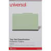 UNV10281 - 2/5 Tab Cut Legal Recycled Classification Folder, 8 1/2" x 14", 2" Expansion, 6 Fastener, 2" Fastener Capacity, Top Tab Location, Right of Center Tab Position, 2 Divider, Green, 100% Recycled