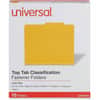 UNV10204 - 2/5 Tab Cut Letter Recycled Classification Folder, 8 1/2" x 11", 2" Expansion, 4 Fastener, 2" Fastener Capacity, Top Tab Location, Right of Center Tab Position, 1 Divider, Yellow, 100% Recycled