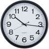 UNV11641 - Wall Clock, Analog, Quartz, White Main Dial, Black Case, Plastic, 1