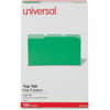 UNV10522 - 1/3 Tab Cut Legal Recycled Top Tab File Folder, 8 1/2" x 14", Assorted Tab Position, 11 pt., Stock, Green, 10% Recycled, 100 / Box