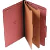 UNV10280 - 2/5 Tab Cut Legal Recycled Classification Folder, 8 1/2" x 14", 2" Expansion, 6 Fastener, 2" Fastener Capacity, Top Tab Location, Right of Center Tab Position, 2 Divider, Red, 100% Recycled, 10 / Box