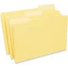 UNV15304 - 1/3 Tab Cut Legal Recycled Top Tab File Folder, 8 1/2" x 14", Assorted Tab Position, 11 pt., Stock, Yellow, 10% Recycled, 100 / Box