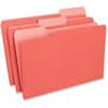 UNV15303 - 1/3 Tab Cut Legal Recycled Top Tab File Folder, 8 1/2" x 14", Assorted Tab Position, 11 pt., Stock, Red, 10% Recycled, 100 / Box