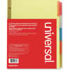 UNV21874 - Index Divider, 5 Write-on Side Tab(s), Letter, 8.50" Width x 11" Length, 3 Hole Punched, Buff Paper Divider, Assorted Plastic Tab(s), 30% Recycled