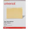 UNV12304 - 1/3 Tab Cut Letter Recycled Top Tab File Folder, 8 1/2" x 11", Assorted Tab Position, 11 pt., Stock, Yellow, 100 / Box