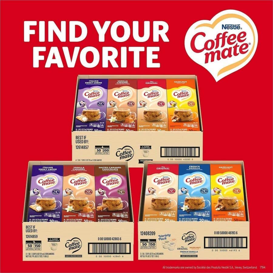 Nondairy Liquid Creamer Singles - Variety Pack by Coffee mate