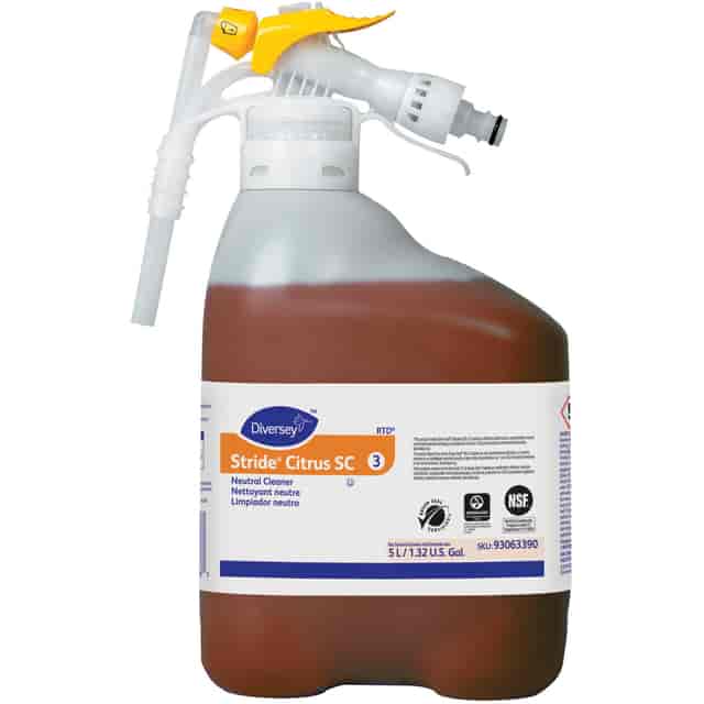 Diversey Stride Citrus Neutral Cleaner - Concentrate - 128 fl oz (4 quart) - Citrus Scent - 4 / Carton - pH Neutral, Non Alkaline, Low Foaming, Rinse-free, Film-free, Kosher - Orange Diversey Stride Citrus Neutral Cleaner - Concentrate - 128 fl oz (4 quart) - Citrus Scent - 4 / Carton - pH Neutral, Non Alkaline, Low Foaming, Rinse-free, Film-free, Kosher - Orange