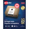 AVE5126 - White Rectangle Labels, 8 1/2" Height x 5 1/2" Width, Permanent Adhesive, Rectangle, Laser, Inkjet, Matte White, Paper, 2 / Sheet, 200 / Box